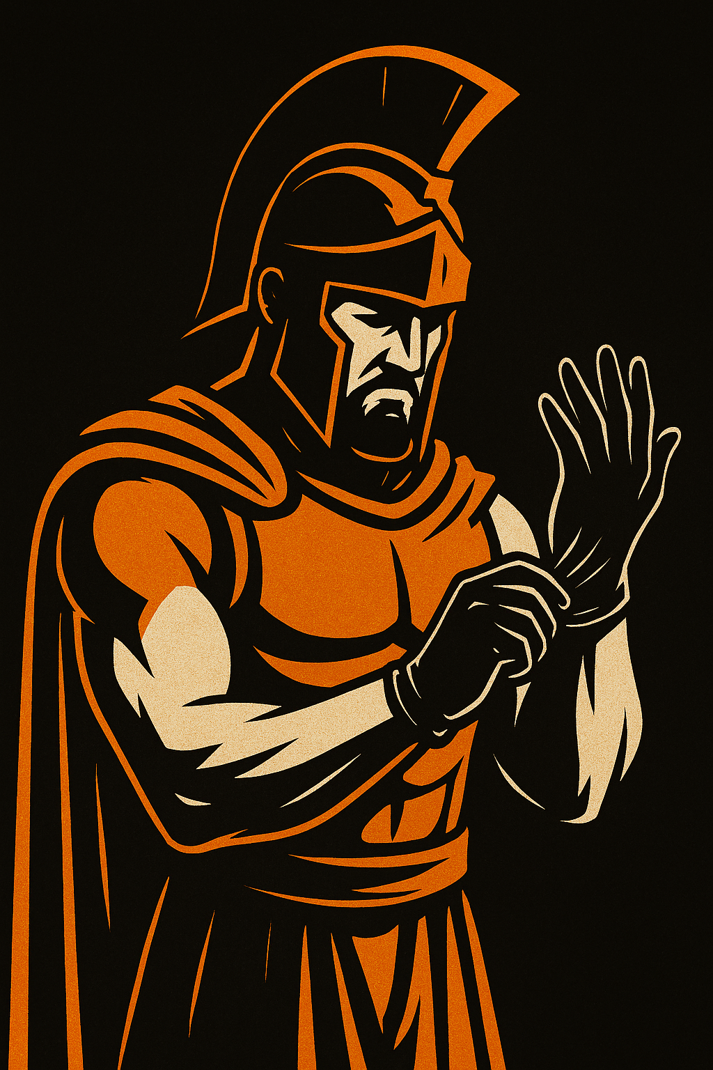 A Warrior Trying On A Pair Of Nitrile Gloves